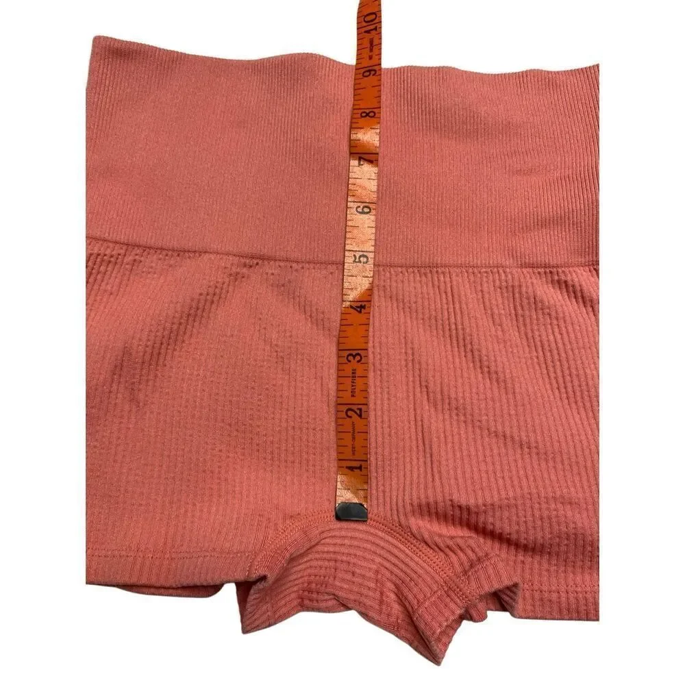 Colsie Ribbed Coral High Rise Seamless Lounge Shorts Women’s XS Stretch Workout